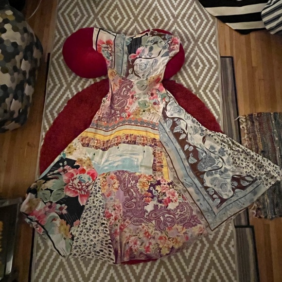 Johnny Was Silk Mixed Print Extra Small Summer Dress Long - Picture 4 of 4